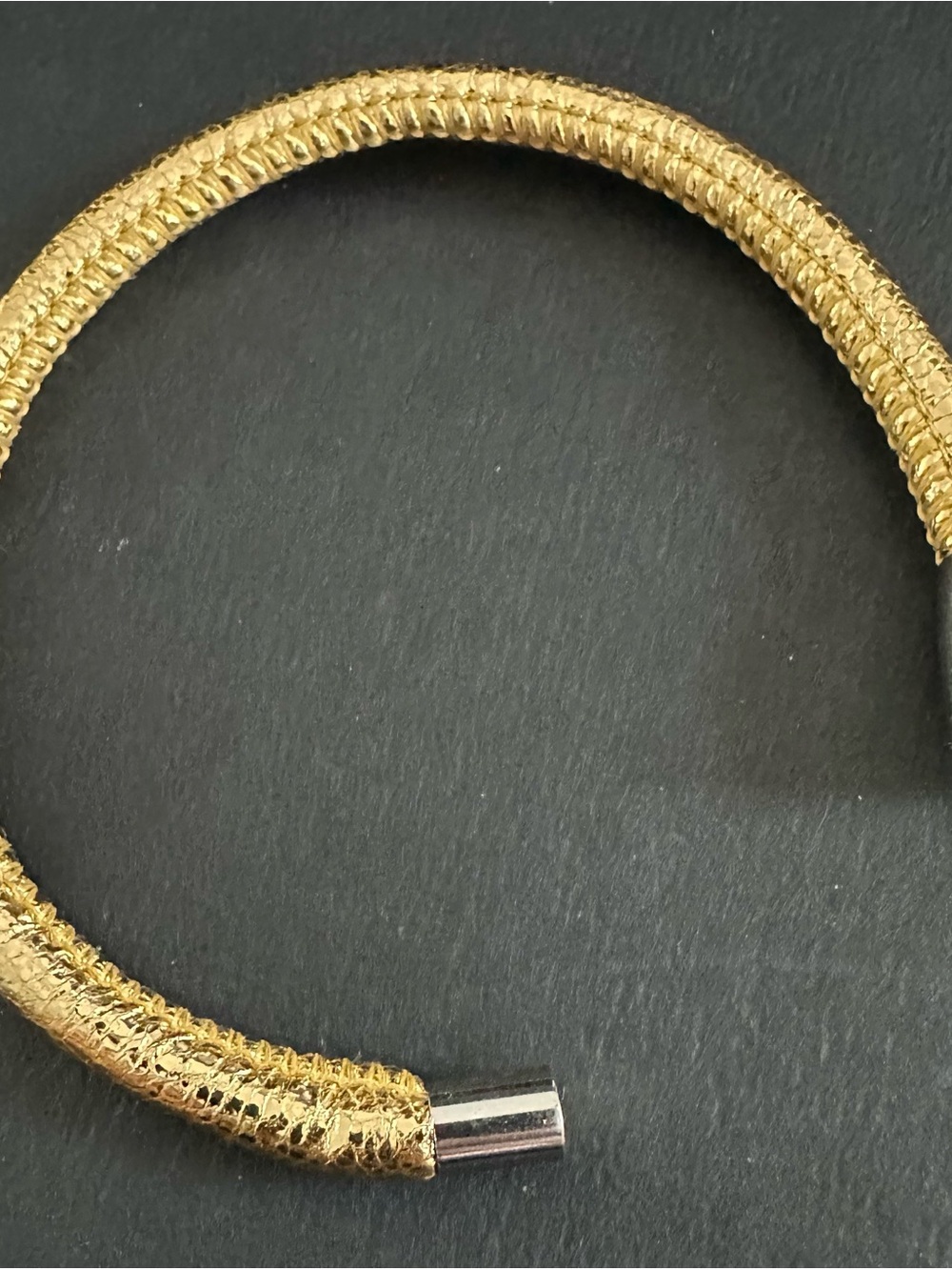 Brighton Pair of Gold and Silver Woodstock Metallic Leather Wrapped Bracelets - Picture 2 of 8